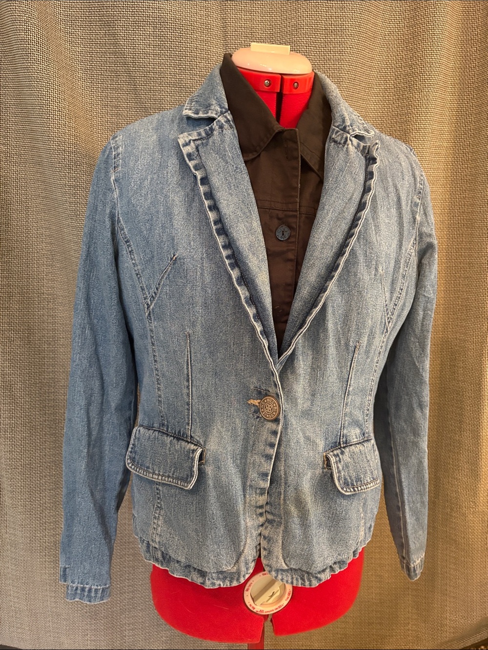 bill blass light blue denim jacket